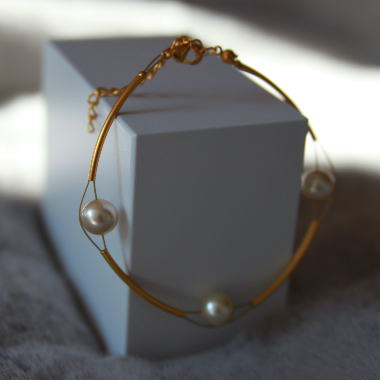 Armband goldfarben mit Perle
