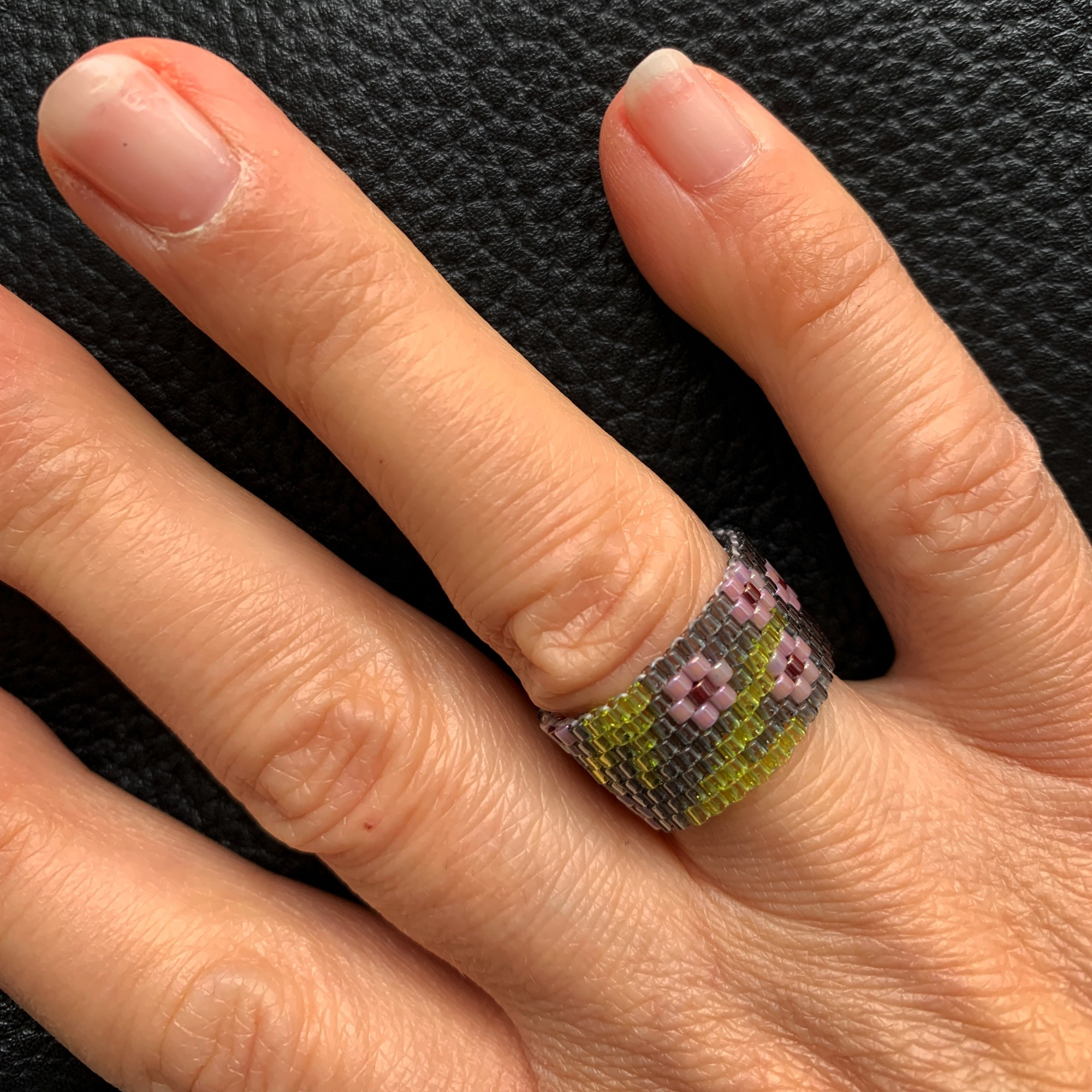 Ring, Miyuki-Perlen Blumenmuster