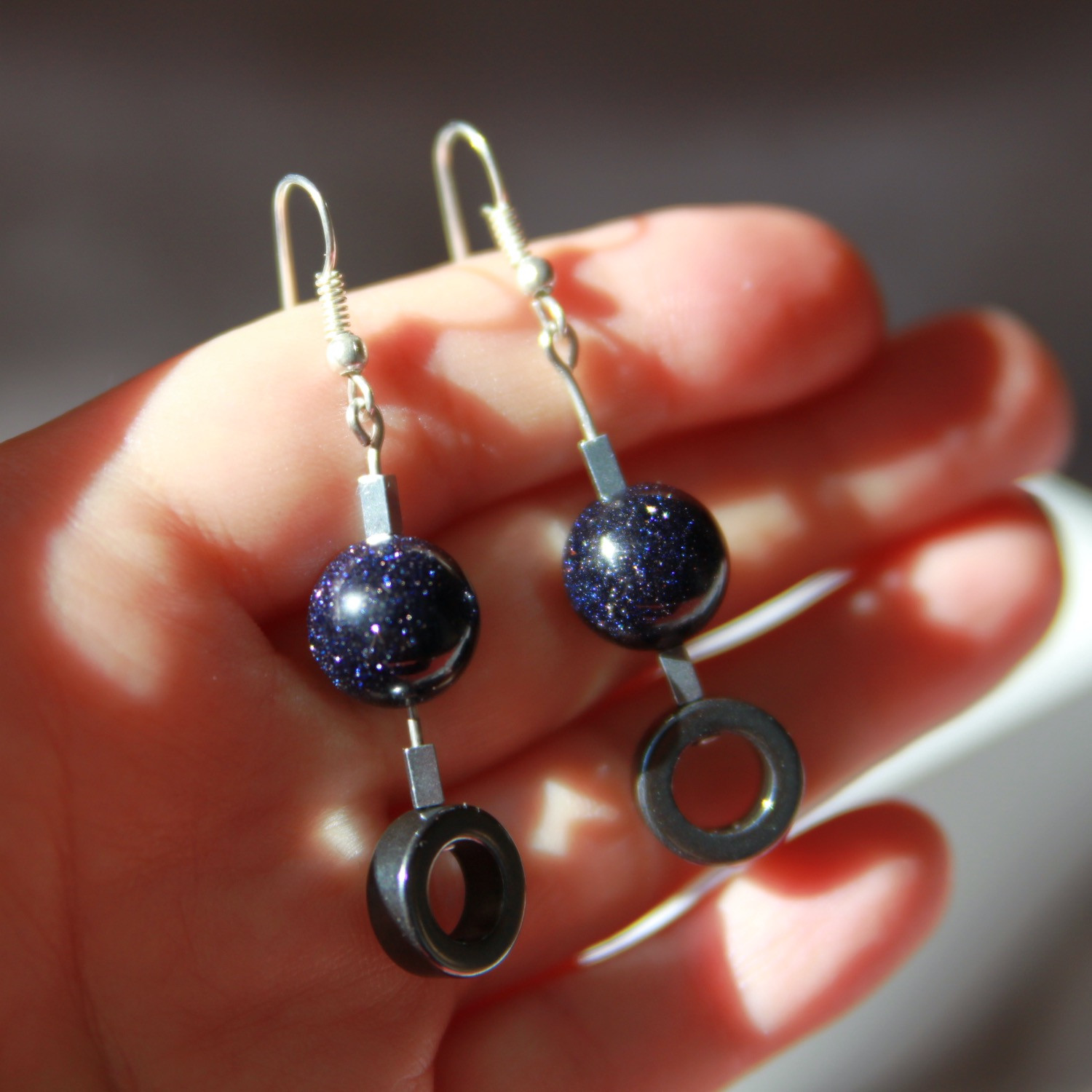 Ohrhänger, Blaufluss und Hämatit