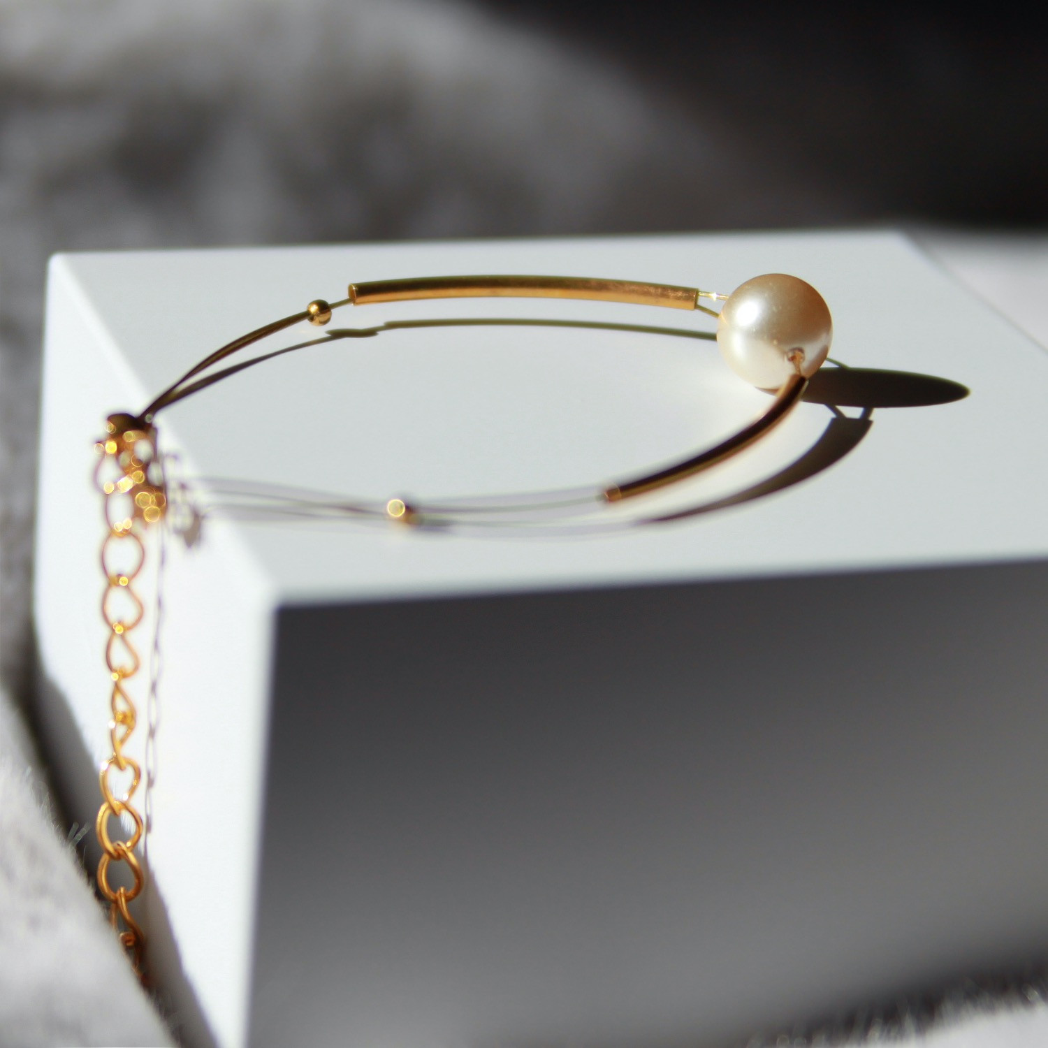 Armband goldfarben mit Perle
