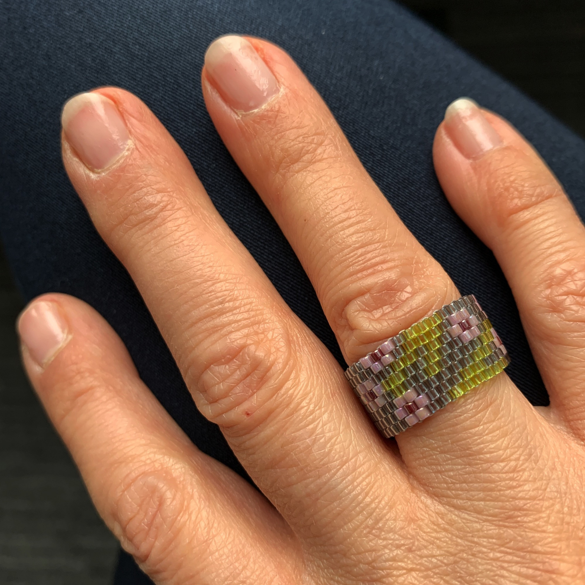 Ring, Miyuki-Perlen Blumenmuster