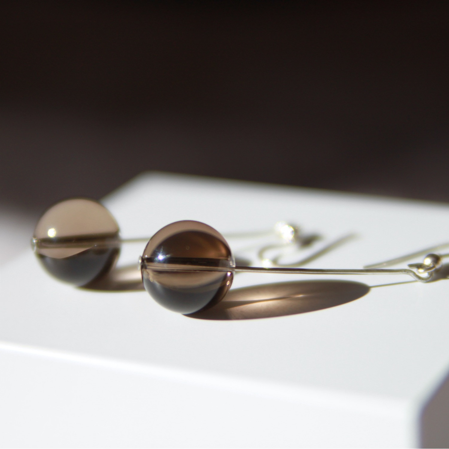 Ohrhänger mit Rauchquarzperle